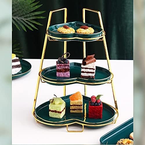 Suporte de bolo em forma de coração de cupcake, placa de fruta de fruta de várias camadas de camada da tarde sobremesa