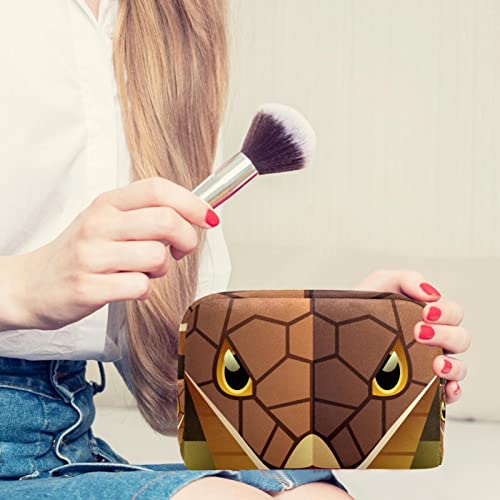 Bolsa de maquiagem fofa Cartoon Snake Head Oxford Ploth Zipper Pouch Travel Organizador cosmético para mulheres namorada