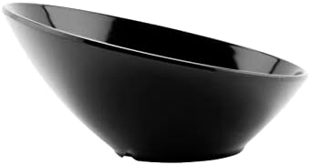 PEGAR. B-789-BK Angular Cascading Serving Bowl para saladas, lanches e massas, 1 litro / 10 , preto