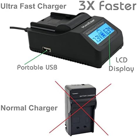 KASTAR FAST CHARGER PARA SONY NP-FW50, BC-VW1, BC-TRW e ALPHA 7, A7, A7R, A3000, A5000, A6000, NEX-3, NEX-5, NEX-6, NEX-7,