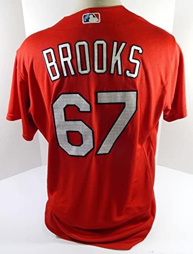 2022 St. Louis Cardinals Aaron Brooks 67 Jogo emitiu Red Jersey BP St 48 7 - Jogo usou camisas da MLB usadas