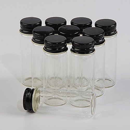 Braçadas de vidro de 14 ml Tampa de parafuso de alumínio transparente frascos vazios Glass Wishing Bottles Liquid 24units