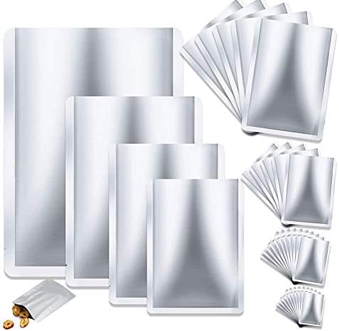 30 peças 4 tamanhos Mylar Bolsa Bola Bola Mylar Metallic Aluminium Sacos de papel alumínio frontal