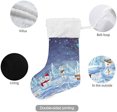 Meias de Natal de Alaza Feliz Natal e Feliz Ano Novo Classic personalizadas grandes decorações de meias para decoração de festa de férias em família 1 pacote, 17,7 ''
