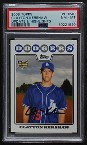 2008 Topps # 240 Clayton Kershaw Los Angeles Dodgers PSA PSA 8.00 Dodgers