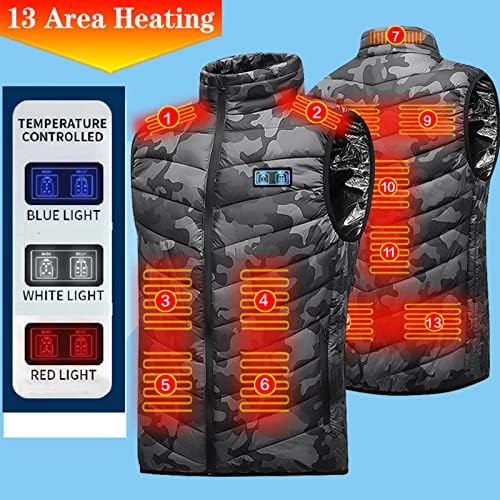 Colete aquecido cobrança USB para homens Mulheres aquecendo o corpo mais quente do corpo 13 zonas de aquecimento Jaqueta de aquecimento Camuflagem aquecida na cintura