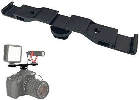 Barra de extensão de sapatos frios e fácil de capa, acessório de vídeo com suporte de luz de luz flash de microfone com orifícios