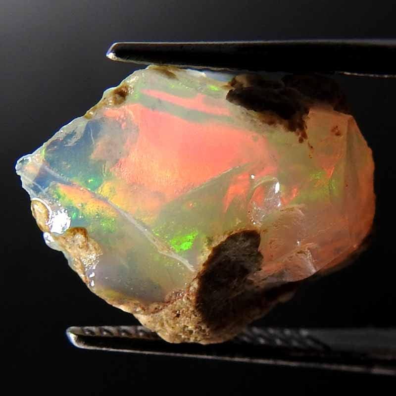 Jewelgemscraft ™ 02.71cts. Pedra opala crua de incêndio, áspera natural, cristais de pedras preciosas, rocha opala etíope,