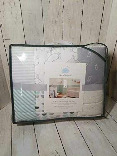 Berço de cama de berço dois por dois 4pc Cloud Island Gray