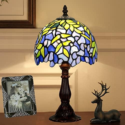 Fiunkes tiffany estilo mini lâmpada de mesa 8 polegadas de 8 polegadas de largura Romântica Lâmpada de mesa tradicional,