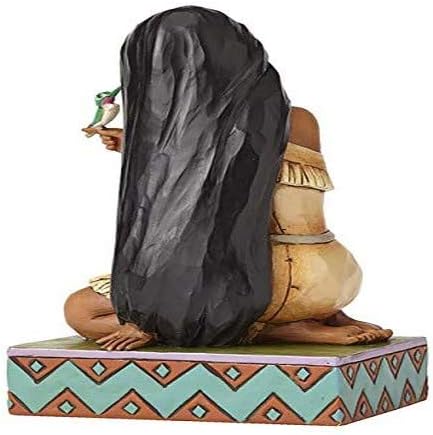 Tradições da Disney de Jim Shore Pocahontas com estatueta de resina de pedra flit, 5,5 ”