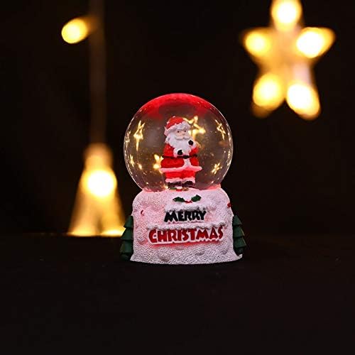 N/A Ball de cristal leve de Natal Papai Noel Tabela de bola de vidro com presente de véspera de Natal para crianças decoração de casa
