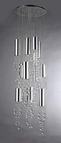 Armazém de Tiffany RL7997B Dorothy suspenso Crystal e Chrome 15-Light Fluture Mount, prata