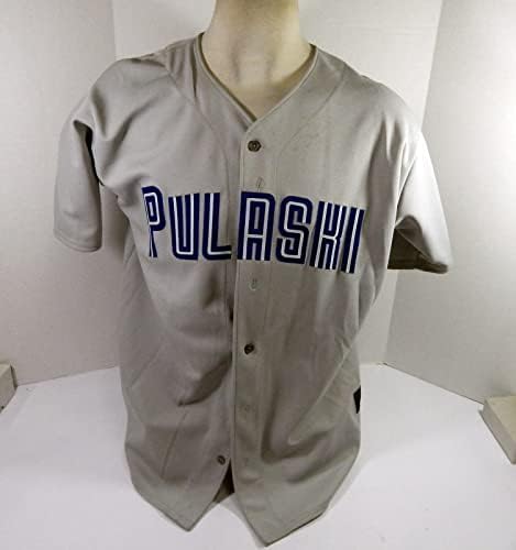 Pulaski Blue Jays 25 Game usou Grey Jersey 50 DP44037 - Jerseys MLB usada para jogo MLB