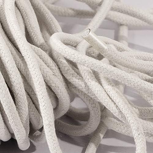 Keileoho 1/4 polegada Codão de algodão natural, 164 pés comprimento de roupas brancas de cordão de cordão de cordão de lixo