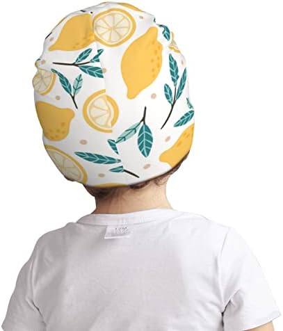 Padrão de limão desenhado à mão Doodle Citrus Toddler Beanie para meninos garotos crianças gorros malha chapéus de inverno
