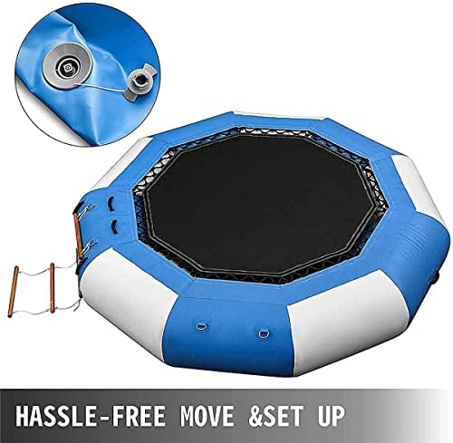 Trampolim inflável de água com trampolim flutuante em 4 etapas, plataforma de natação portátil para lagos, piscinas