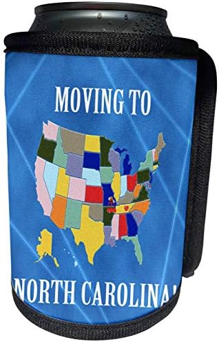 3drose Beverly Turner Movendo -se para - Mapa dos Estados Unidos, Mudando para a Carolina do Norte, coração e carro, bagagem - Capa mais fria