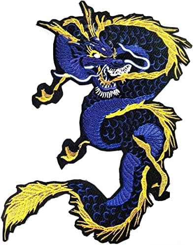 Kleenplus. Grande grande jumbo chinês dragão kung fu artes marciais patch de ferro bordado em crachá costurar em roupas de