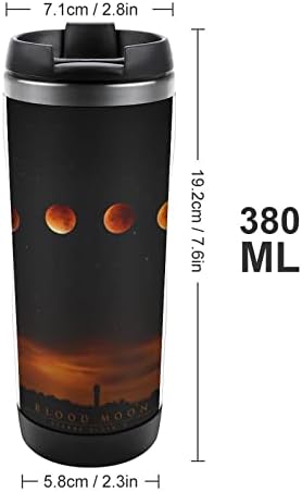Lunar Eclipse Coffee Caneca Tumbler de 380 ml de aço inoxidável com tampa de água com tampa de água Viagem de garrafa de viagem para casa