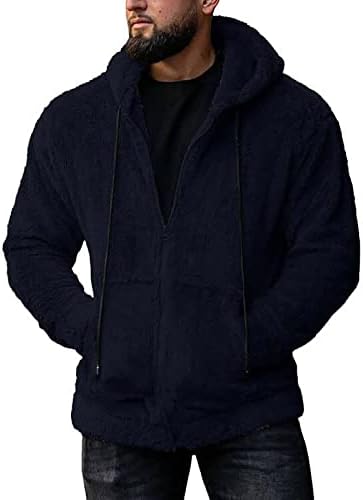Hoodies para homens, Sherpa Hoodie de Men Sherpa Moletom Selva Longa Full Full Soft Fleece Jacket