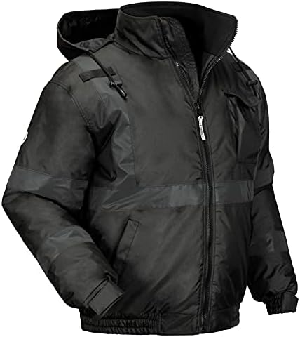 Ergodyne Glowear 8377EV Reflexivo Jaqueta Bomber de Inverno, Visibilidade Melhorada para Condições Noturárias ou Baixas Luz, Isolamento