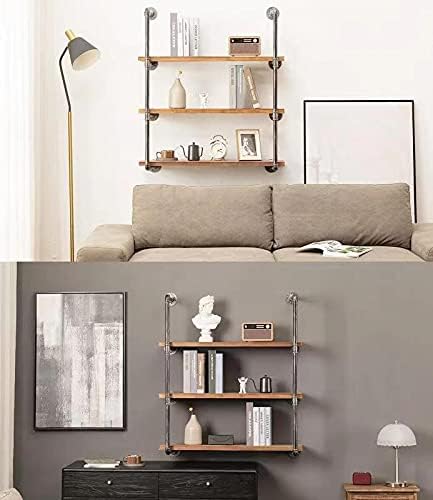 Bixirao Industrial Mold Iron Flutuating Pipe Prateleiras/Prateleiras/Prateleiras/Armazenamento/Bookcases/Suportes, DIY Bookshelves,