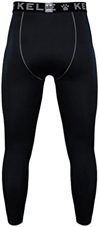 Calças de compressão de compressão masculina de Kelme, que executam leggings poliéster de calças atléticas secas