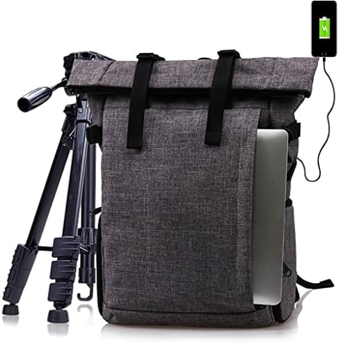 Photo SEESD Bolsa de poliéster à prova d'água multifuncional com porta USB DSLR ombros da câmera Backpack Bolsa macia