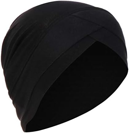 Cabeça de turbante sólida feminino Lenço de cabeça para quimioterapia paciente com gorro macio chapéu de cabeça de cabeça muçulmana