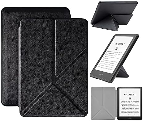 Fgghanba Black Case for Kindle Paperwhite 6.8 , capa de tecido premium com despertar automático/sono e ângulos de visualização de várias