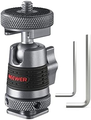 Neewer Mini Ball Head com montagem de sapato frio removível e parafuso de 1/4 , base de calçados frios destacáveis, instalação de