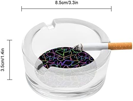 Abstrato padrão geométrico de vidro cinzeiros para cigarros lixo à prova de vento pode imprimir bandejas de cinzas sofisticadas