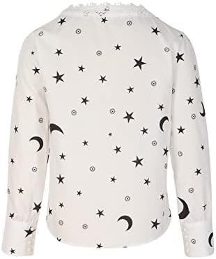 Camiseta da blusa para senhoras outono verão 2023 roupas moda de manga longa de renda v pescoço para cima camisa gráfica 5i