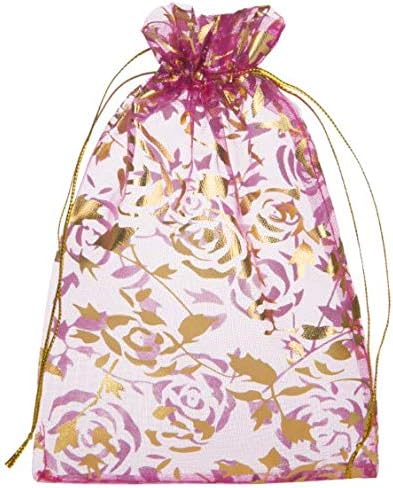 MOKLOVE 100 PACOTE PACO BACHOS DE ARGANZA PROMAGENS Bolsas de joalheria de estampas florais Rosas Bolsas de doces Festas de
