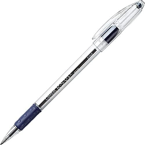 PENS PENTEL RSVP PONTO FINE - Ballpoin - 0,7 mm - 12 pacote de 6 canetas de tinta preta e 6 azul