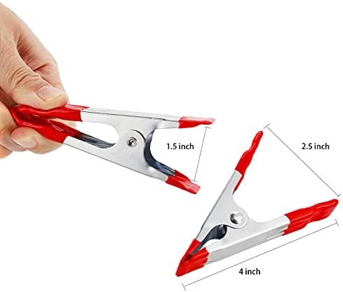 Topzea 30 pacote de mola de aço de pacote, grampos de metal de 4 polegadas define grampos de clipe de mola com alças ergonômicas