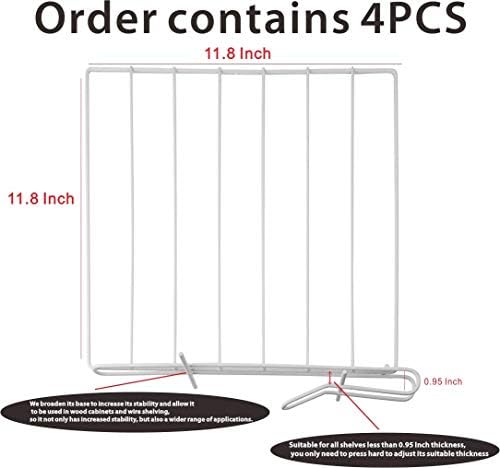 Conjunto de acrílico CQ de 4 divisor de prateleira de madeira vertical - só precisa deslizar para ajustar a distância