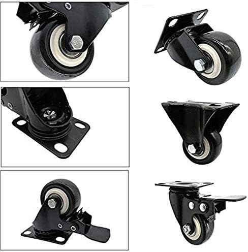 GMLSD rodas de rodízio, 4pcsNoTerers, berço de roda universal de serviço pesado para o giratório de borracha PU e roda direcional dupla/freio/5 polegadas