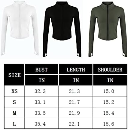 Findthy Feminino Feminino de manga longa Slim Fit Athletic Jacket Jacket Sportswear Yoga Crop Top