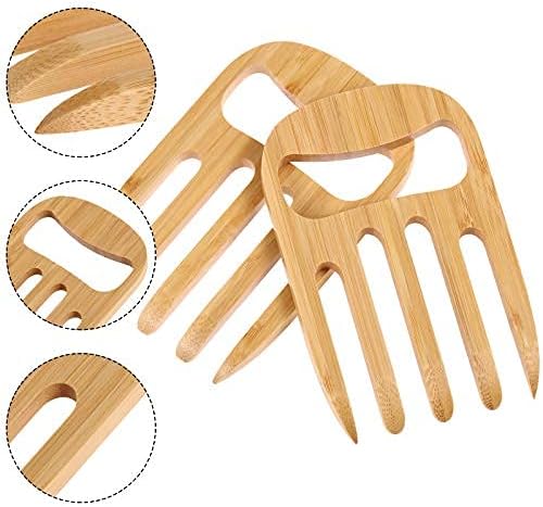 2 peças Salada de bambu Mãos, servidores de salada Bambu, que serve as mãos mais recentes garras de salada de design de garra