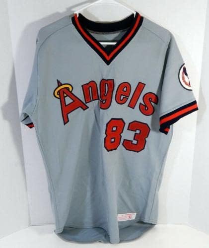 1985-87 California Angels Mark Weidemaier 83 Game usou Grey Jersey DP17520 - Jerseys MLB usada para MLB usada