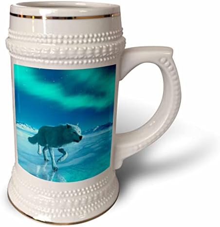 3drose boehm Graphics Animal - um lobo correndo sob uma caneca Aurora - 22oz de Stein