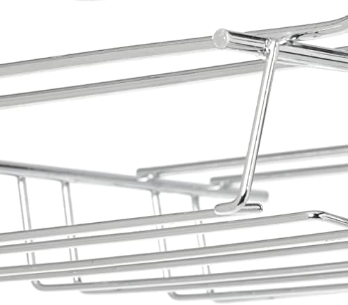 Relaxdays Stemware Rack, suporte de vidro para 12 peças, bar, cozinha, pub, suporte de ferro, 8,5 x 34,5 x 26 cm, prata