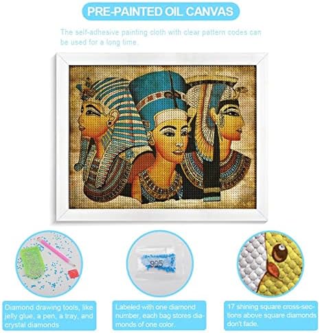 Kits de pintura de diamante egípcios antigos retro antigo kits de pintura de imagem 5d DIY Full Brill Rhinestone Arts
