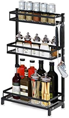 Yuyandejia spice rack prateleiras de cozinha de armazenamento rack de armazenamento piso de piso de 201 aço inoxidável de aço de