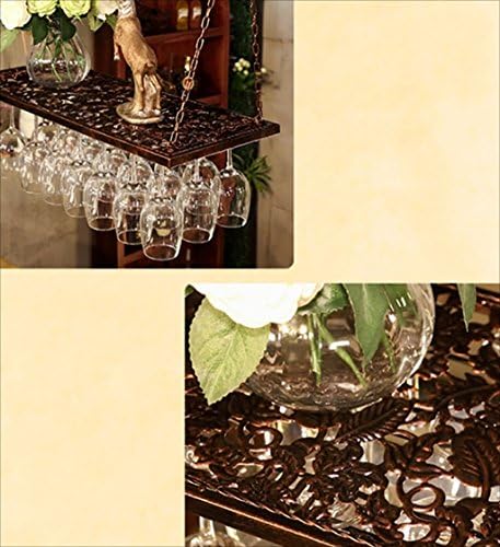 Portador de copo de vinho da simplicidade elegante, citador de vidros de vinhos de vinhos de vinho vintage, porta -vidros de vinhos de vinhos pendurados, PIBM, marrom, 60 * 31cm