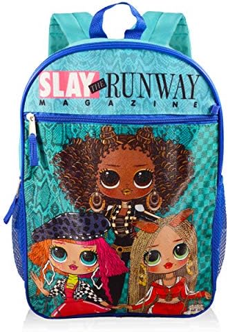 LOL Backpack for Girls Conjunto - 7 PC Pacote com LOL Dolls Backpack For Girls 6-12, lancheira, garrafa de água,