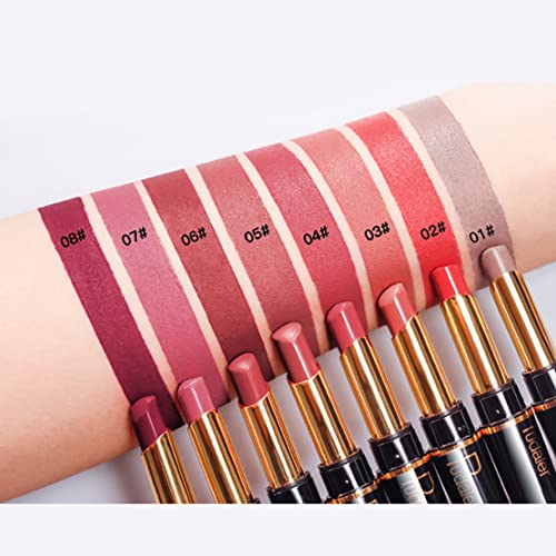 Mqshuhenmy 16 colorido com lipstick lip lip liner combatil, lipstick de ponta dupla, revestimento labial automático,