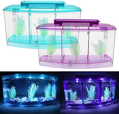 WSSBK Mini aquário aquário Aquário de tanques com lâmpada de lâmpada de peixe leve tanque de peixes aquarium tanques de peixes mini casas casas suprimentos para animais de estimação